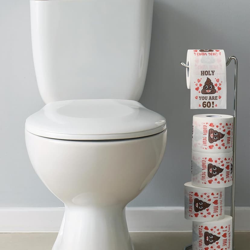 60th Birthday Gifts for Women, Men, Her, Him - Happy Prank Toilet Paper - 60th Birthday Decorations, Party Supplies Favors - 60 Years Old Funny Gag Gift Ideas, Novelty Bday Present for Friends, Family