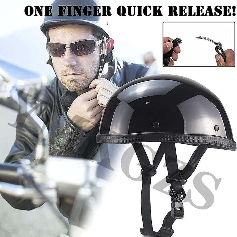 Motorcycle Half Helmet, DOT Approved Adult Men Women Retro Open Face Helmets, Helmet for Adults, Half Shell Helmet