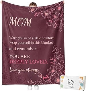 Fun Gifts for Mom on Birthday Mother's Day,Flannel Material ,Suitable for naps and rest,Size:60 x 50 in,Mom Stocking Stuffers Mom Flannel Blanket,Gifts for Mom from Daughter Son on Christmas B0HFN8TCLZ