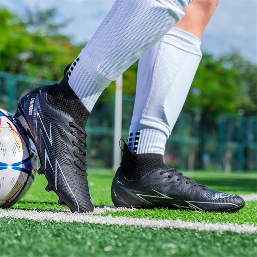 lozoye Indoor Soccer Cleats Mens Womens Turf Soccer Cleats Wide Socer Shoes FG AG TF High Ankle Football Boots