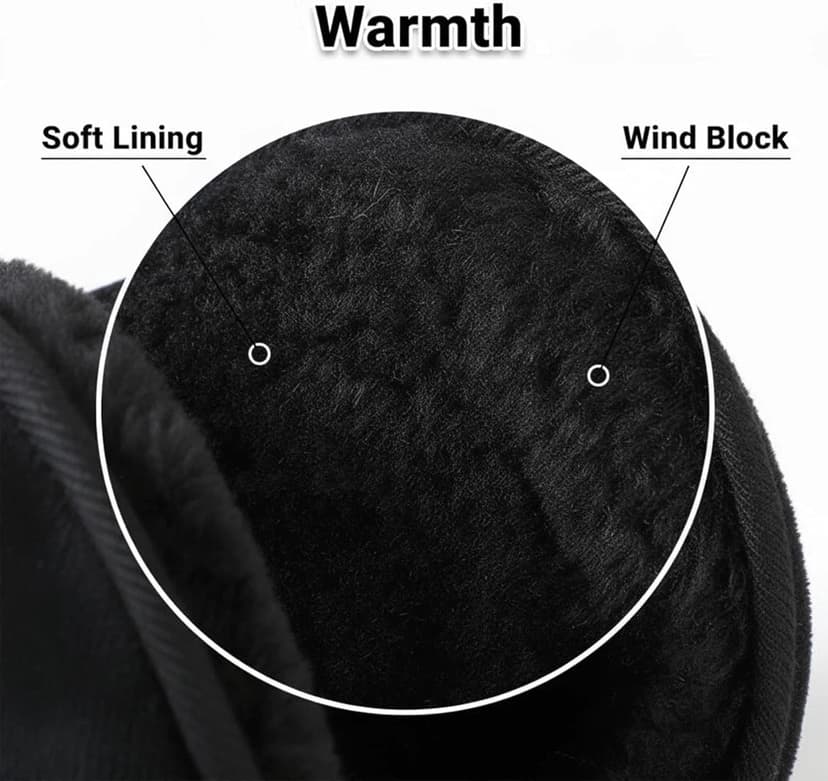 Lanenow Ear Muffs for Winter Men Women, Fleece-Lined Behind-the-Head Ear Warmers for Running, Cycling, Outdoor