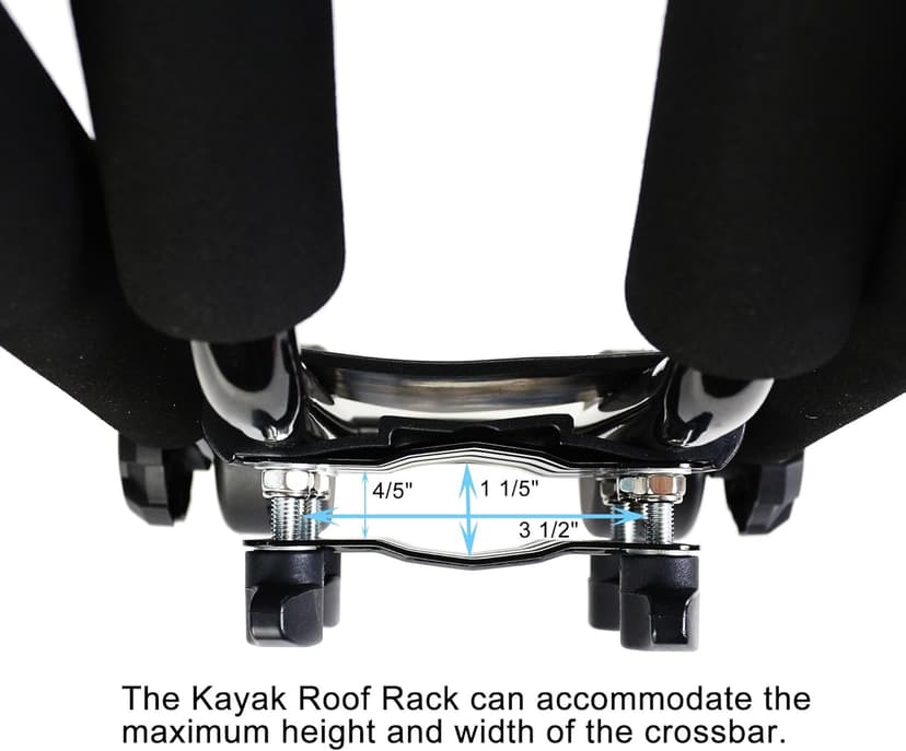 Folding Kayak roof Rack Adjustable for Kayak/Canoe/SUP,J-Bar Rack on Roof Mounting On SUV, Car and Truck Crossbars. (23-krf-1)