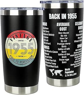 70th Birthday Gifts for Women Men - 1955 70th Birthday Decorations Gifts Ideas for Her Him - 70 Year Old Birthday Gift for Men Women Turning 70 Gift Ideas - 20oz Stainless Steel Tumbler