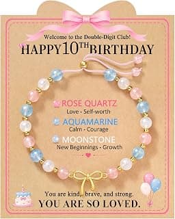 UPROMI 8/9/10 Year Old Girl Birthday Gifts - Bow Crystal Bracelet B0HD6CWC7K