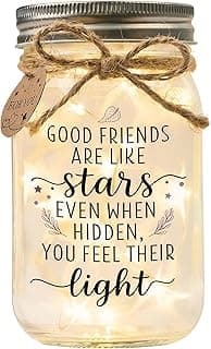 Thanksgiving & Christmas Gift for Women, Best Friend Gift for Women, Warm LED Keepsake for Birthdays and Farewells Friendship Gifts for Women, Best Friend Birthday Gifts Mason Jar Light B0FMD5RWXY