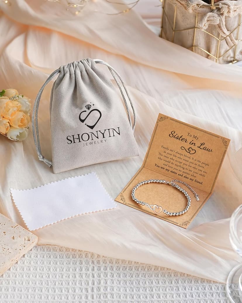 Shonyin Infinity Love Bracelet for Women Girls, Sister-in-law Bonus Daughter Girlfriend Daughter-in-law Great Grandma Bonus Mom