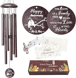 Anniversary Wind Chimes Gifts for Men Women, 25" Wind Chimes Romantic Gift for Couple, Parents, Wife, Husband, Friends, Happy Anniversary Decorations