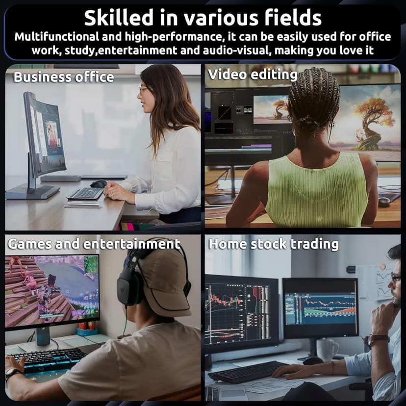 Desktop Computer Tower PC, Intel Core i7-4770-3.4GHz, 16GB DDR3 RAM, 512GB SSD Hard Drive, RGB Fan x 3, Wi-Fi 6.0, USB 3.0, HDMI, Windows 11 Home or Office