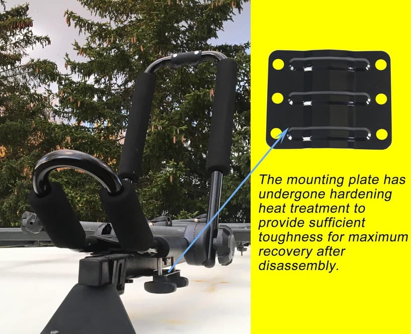 Folding Kayak roof Rack Adjustable for Kayak/Canoe/SUP,J-Bar Rack on Roof Mounting On SUV, Car and Truck Crossbars. (23-krf-1)