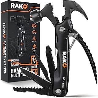 RAK Hammer Multitool BirthdayGifts for Men - Cool Unique Gifts Who Have Everything - Compact DIY Survival Multi Tool - Backpacking & Camping Accessories - Gadget Gifts