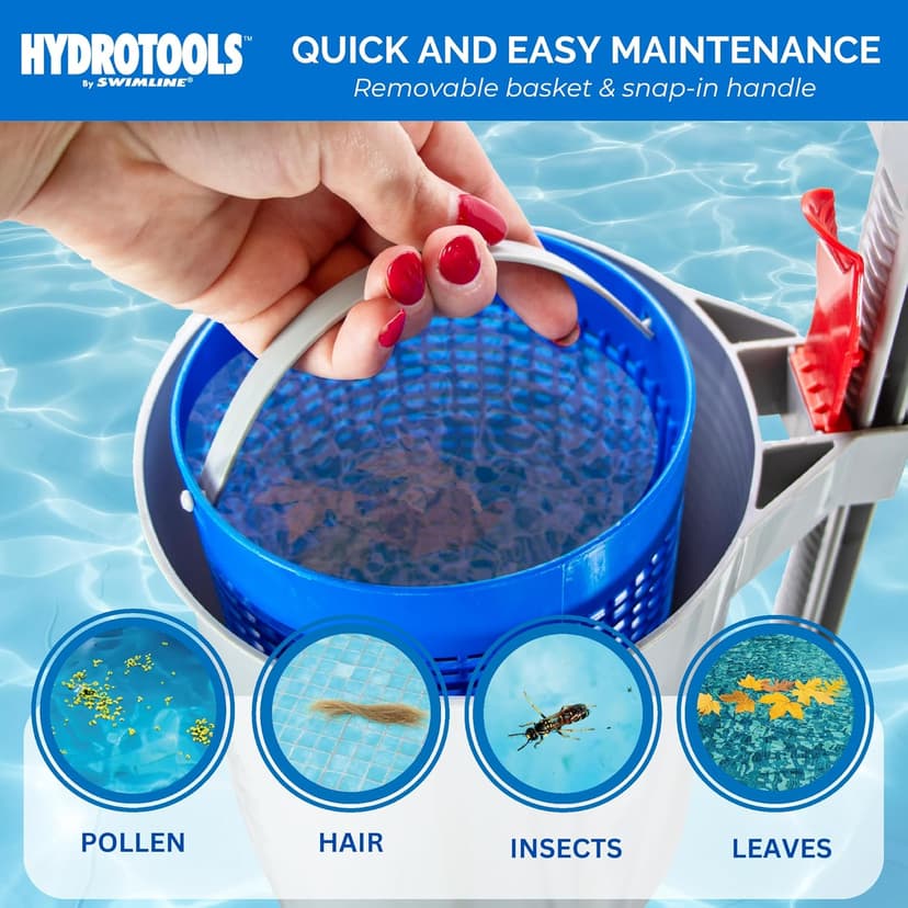 SWIMLINE HYDROTOOLS Wall Mounted Hanging Above Ground Pool Surface Skimmer Kit | Cleans Automatically, Attach To Inflatable Collars, Tubular & Metal Frame Pools | Maintenance Cleaner Floating Debris