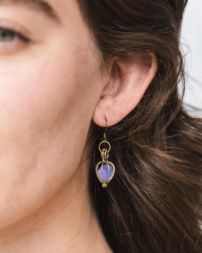 Bottled Up Designs Handmade Brass Drop Earrings, Sterling Silver, Eco Friendly, Recycled Vintage Bottles, Made in USA, Birthday Gifts, Mothers Day, Women, Anniversary