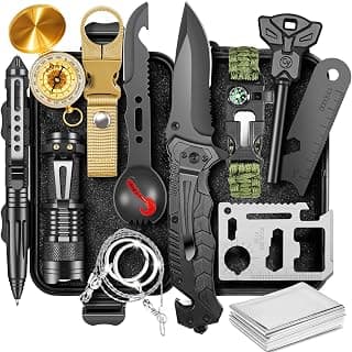 Gifts for Men Him Dad, Survival Kits and Equipment 14 Pcs, Christmas Stocking Stuffers, Anniversary Birthday Gifts for Husband Boyfriend Guy, Camping Essentials, Cool Gadgets for Men B0CFFJGVHX