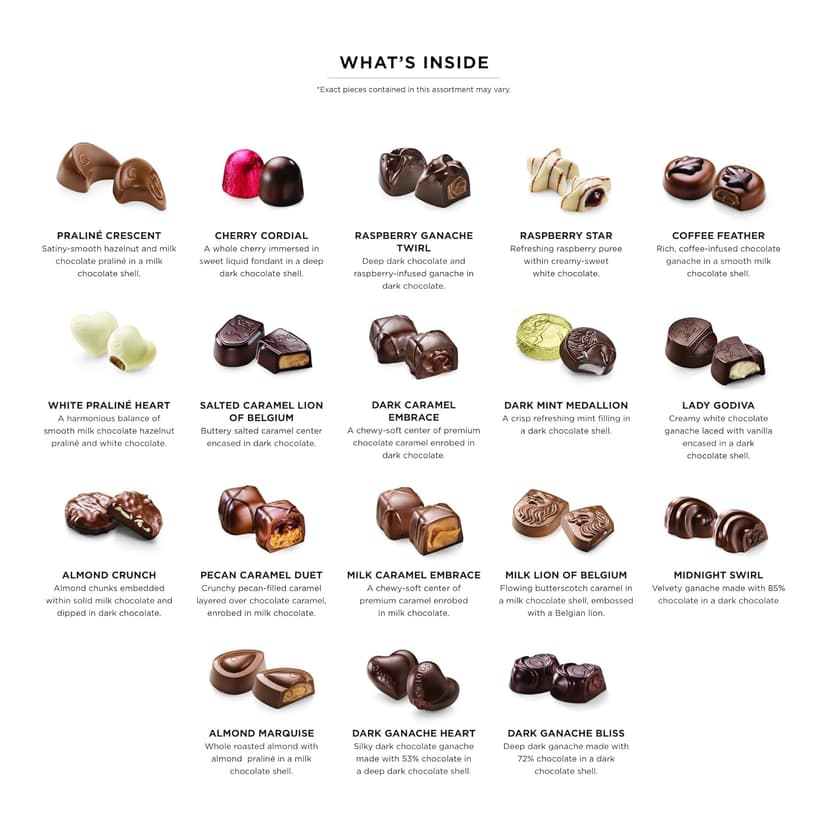 Godiva Chocolatier Thank You Ribbon 36-Piece Assorted Chocolate Gift Box – Gourmet Chocolate Candy Variety Pack – Dark Caramel, Milk Chocolate, Nuts– Gift Basket Father’s Day, Birthday and Anniversary