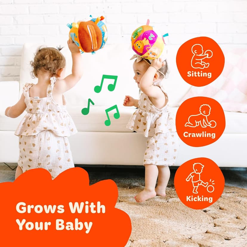 Move2Play, Interactive Baby Ball with 30+ Sounds & Songs | Toys for 1 Year Old Boys & Girls | Baby Toys 6-12+ Months | Musical Crawling Ball for Toddlers 1-3 | 1st Birthday Gift B086XK4PL7