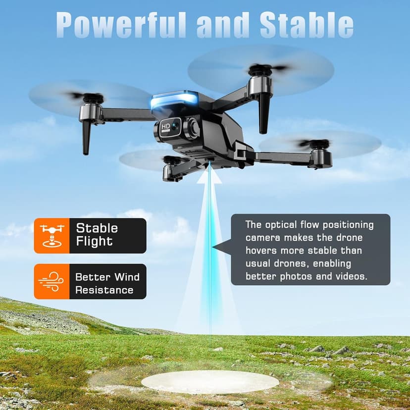 Drone with Camera, 1080P FPV Foldable Drone with Stable Altitude Hold, Gravity Control, Trajectory Flight, 90° Adjustable Lens, One Key Take Off, 2 Batteries, RAGPIP X66 Drone Toy for Kids Adult Beginners