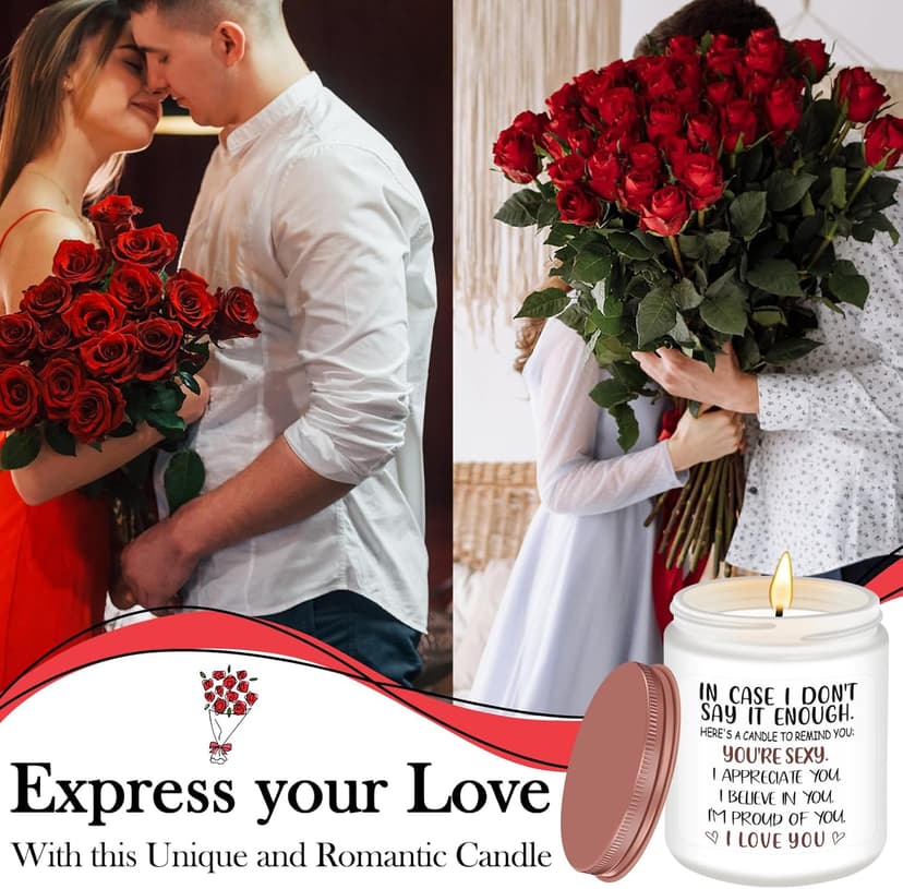 NANOOER Gifts for Her Girlfriend, Anniversary Wedding Birthday Gift for Women Wife, Unique Romantic Gift for Her Lavender Candle, Funny Valentines Anniversary Birthday Gifts for Her,Girlfriend, Wife