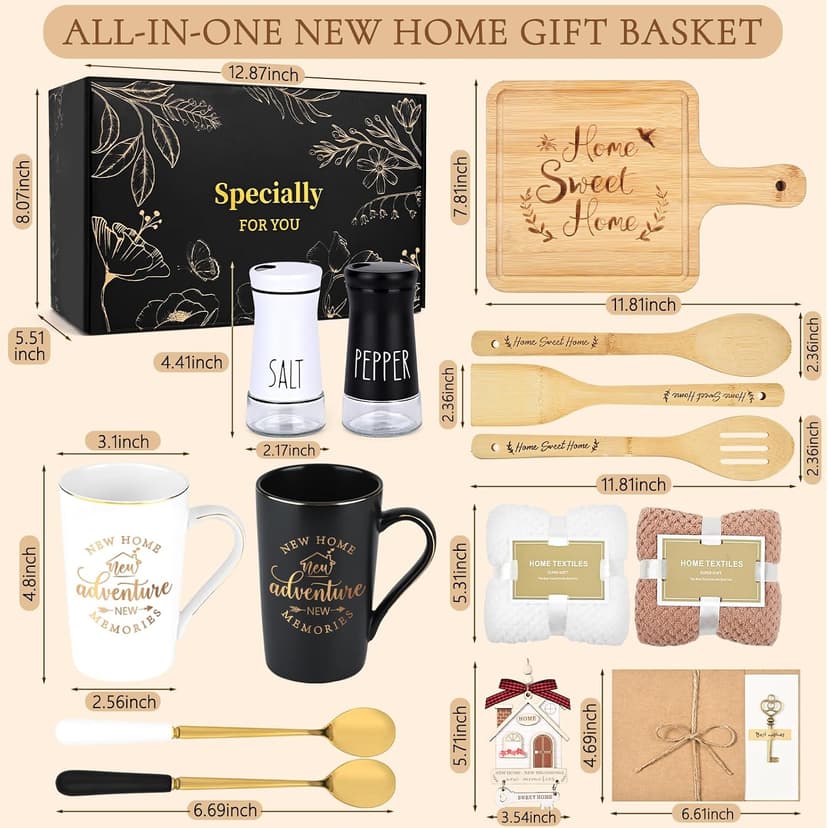 Maustic House Warming Gifts New Home, 14 Pcs New House Gift Basket, Housewarming Present for Homeowners Couples Women, Closing Gifts for Home Buyers B0DSBQYSJW