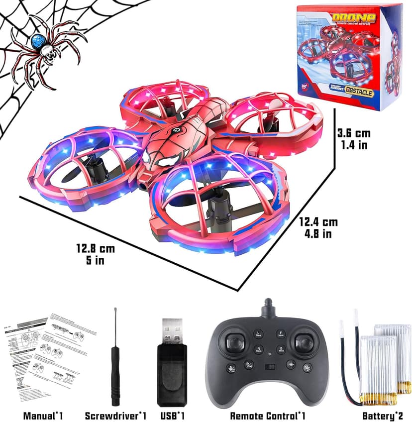 BEZGAR Mini Drone Easy to fly Beginner, LED Remote Control Drones, RC Quadcopter with Auto Hovering, 3 Speed Mode, 360° Flips Stunt, Headless Mode, Obstacle Avoidance, Birthday Gifts for Kids 8-12