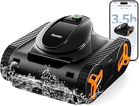 iGarden Robotic Pool Cleaner KN Series, 210-Min Runtime, Smart 3D Navigation, Full-Inverter Energy-Saving Tech, Cleans Floor, Wall & Waterline, for Above-Ground & Inground Pools, Matte Black