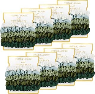 8 Pack Bridesmaid Gifts Satin Bridesmaid Scrunchies Soft Hair Ties Bachelorette Party Favors Hair Accessories for Women Bridesmaid Proposal Gift (Gradient Green) B0DTKDFCCB