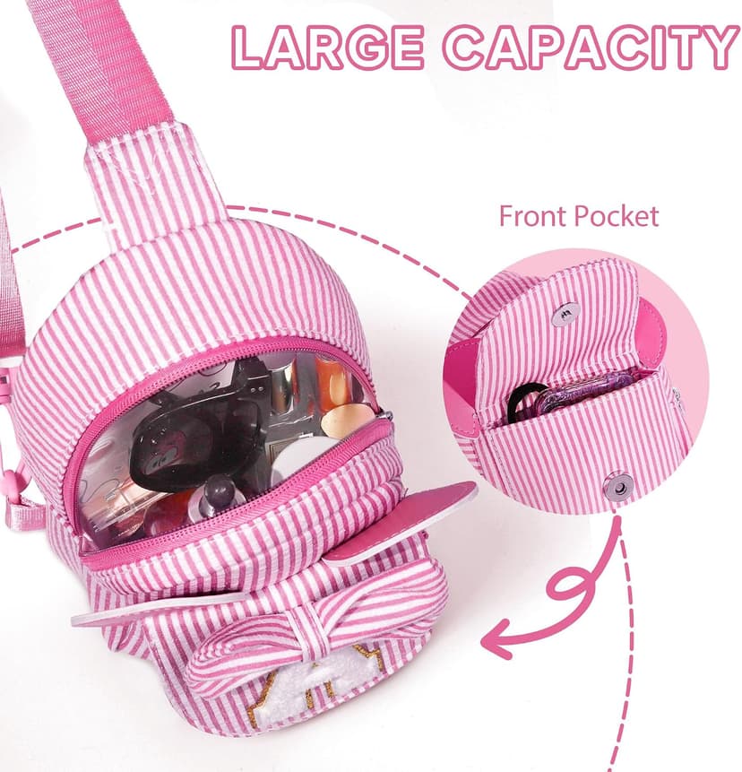 Personalized Gifts for Girls Sling Bag Purse for Toddler, 2 3 4 5 6 7 8 Year Old Girls Crossbody Bag Toddler Purse Anoup Gifts for 2 3 4 5 6 Year Old Girl Sling Bag for Girls Kids, Pink E B0GY869KBQ