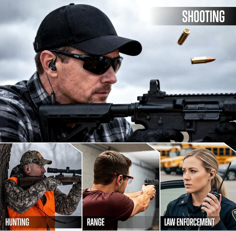 GLORYFIRE Bluetooth Shooting Ear Protection Earplugs,Shooting Ear Buds for Hearing Protection, Noise Reduction Ear Protection for Gun Range