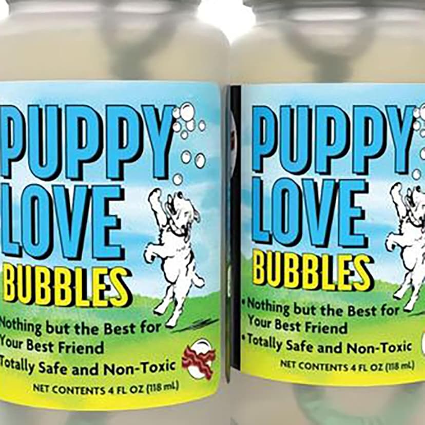 Puppy Love Bubbles, Peanut Butter & Bacon Scented Bubbles 4oz. Bottle-2 Pack Combo (1 Peanut Butter/1 Bacon) for Dogs B0913CYKF2