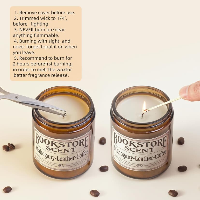 Book Lover Candle, Inspired Gift Ideas for Readers, Birthday, Book Themed Reading Gifts for Women, Bookworm, Librarian, Men