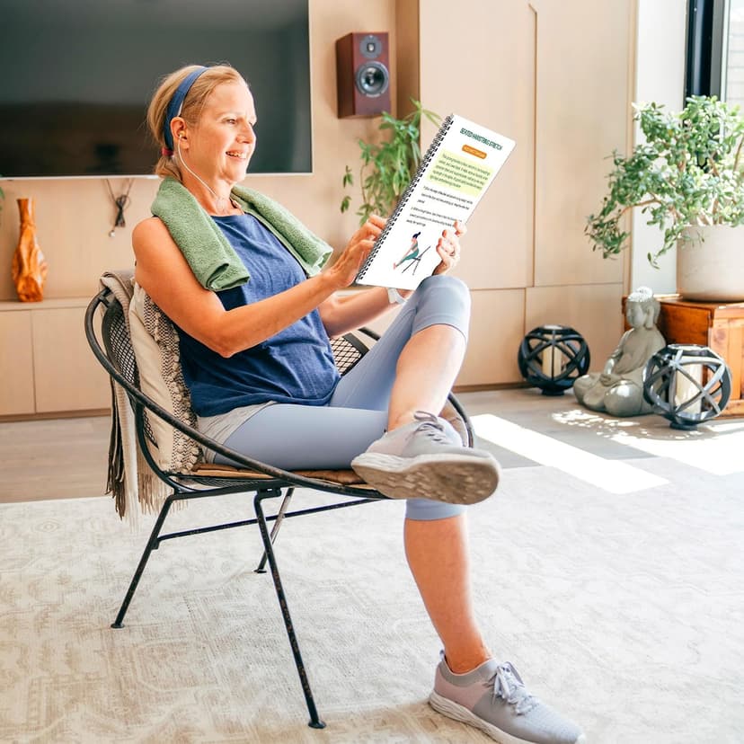 Chair Yoga for Seniors Over 60 Book & Chart – 30-Day Challenge, Gentle Seated Yoga Guide, Chair Yoga for Weight Loss & Flexibility, Senior Chair Exercises for Women & Men, 8.5x11" Book on Chair Yoga B0FPMT82TX