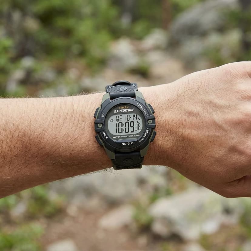 Timex Men's Expedition 41mm Watch - Black Strap Digital Dial Green Case