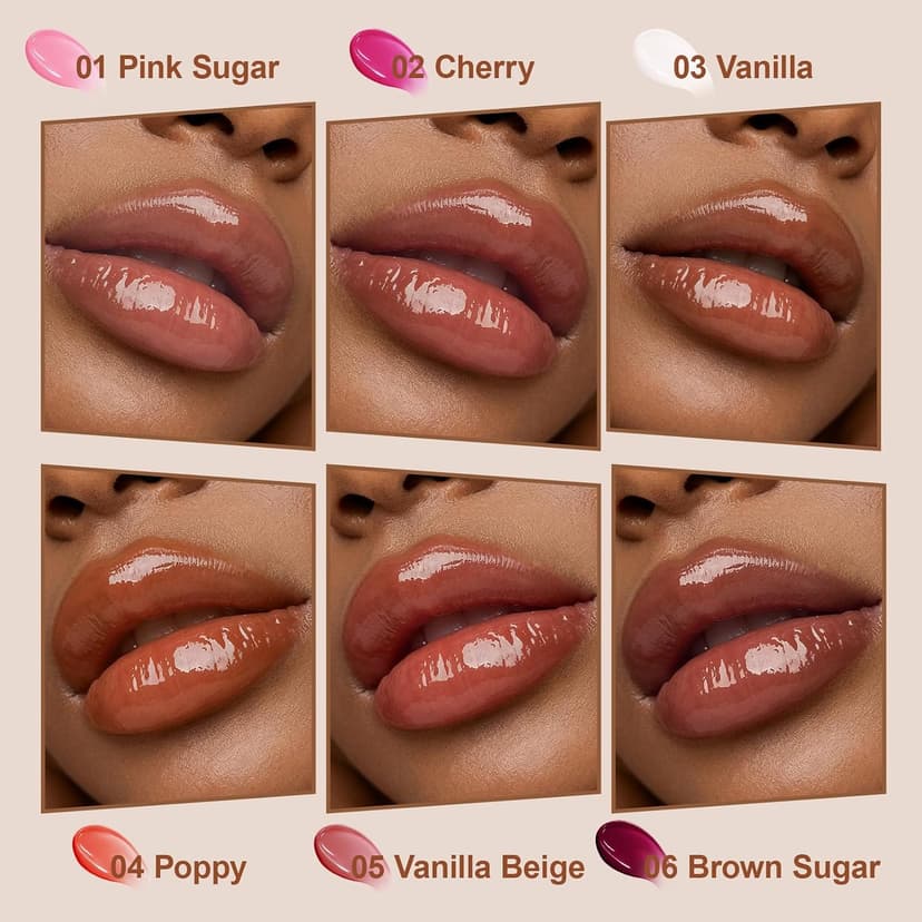 Lip Balm with Non-Sticky Shine, Ultra-Hydration, Lightweight, Long-lasting Soothing Lip Care 6 PCS Summer Lip Butter Balm, Lip Gloss for Instant Moisture B0GR8XC9ZM