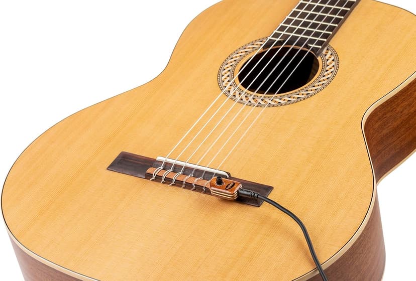 KNA NG-2 Portable Piezo Nylon String Classical Flamenco Guitar Pickup – Natural Acoustic Tone, Lightweight, Detachable, Onboard Volume Control, Passive No Battery Required, Easy Installation