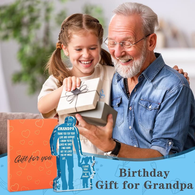 Grandpa Gifts from Granddaughter Birthday Gifts Idea for Grandfather from Granddaughter Best Grandpa Ever Gifts to My Grandpa Christmas Fathers Day Gift for Granddad Papa Acrylic Plaque Sign B0DBQS9HVD