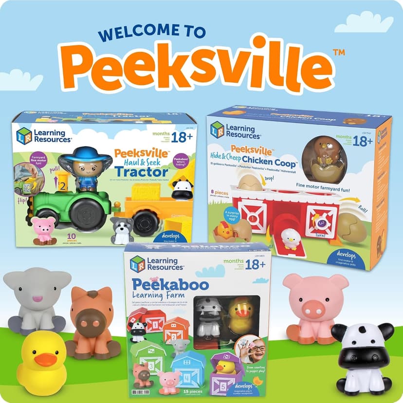 Farm Animals for Toddlers, Educational Fine Motor Montessori Sets, Toddler Animal Toys, Counting, Sorting & Matching Toy Learning Resources The Original Peekaboo Learning Farm B081P4CZQ9
