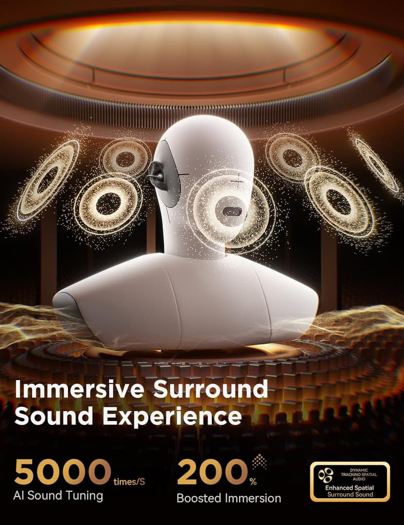 JOYROOM OE3 Clip-On Open Ear Earbuds Wireless Bluetooth Headphones for Running Workout Sport Ultra-Light Comfort Deep Bass Powerful Sound Auto L-R Recognition Multipoint Connection for Daily Use,Black