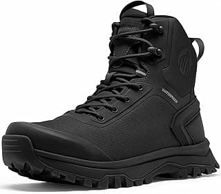 Coostar Tactical Boots for Men Lightweight Military Combat Boot Side Zipper Motorcycle Hiking Work Boots Waterproof 8 Inches