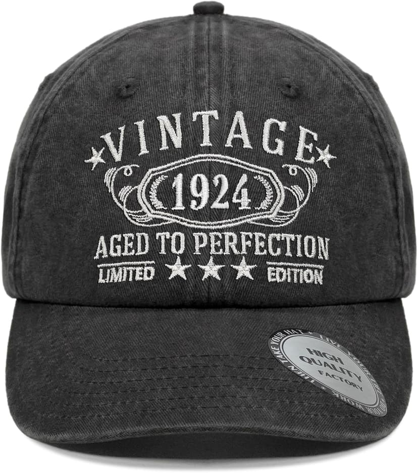 1924-1995 Birthday Gifts for Men Women,Personalized 30th-100th Birthday Ideas Gift,Parents Vintage Hat,
