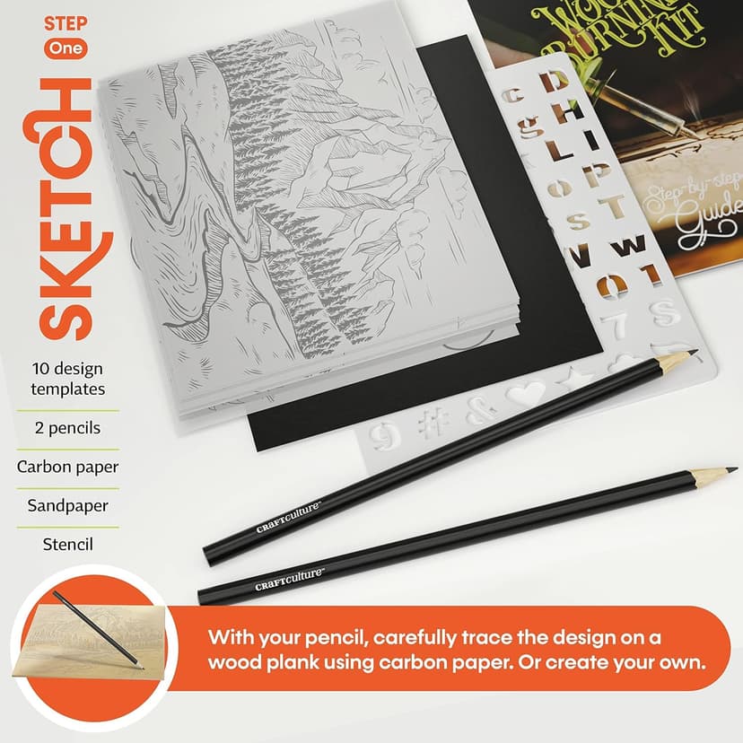 Craft Culture Beginners Wood Burning Kit for Kids, Teenage Boys & Girls - Christmas Gifts for Boy & Girl - Craft Projects Birthday Gift Idea for Children Teen Woodburning DIY Hobby Kits Art Activities