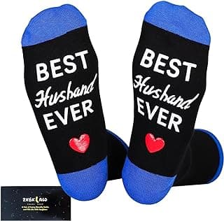 ZXGXLAW Christmas Gifts Idea for Best Husband Ever, Dad Men Funny Fathers Day Socks Birthday Valentines