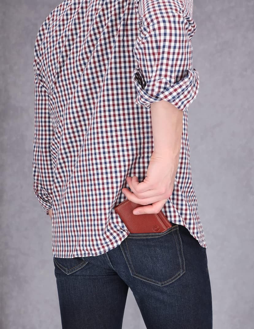 Timberland Men's Genuine Leather RFID Blocking Trifold Wallet