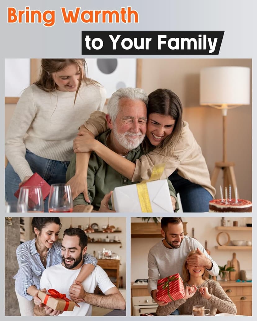 Genovega Women Men Heated Scarf with 6000mAh Battery,Portable Power Bank for Long Lasting Graphene Heating,Winter Warm Gifts