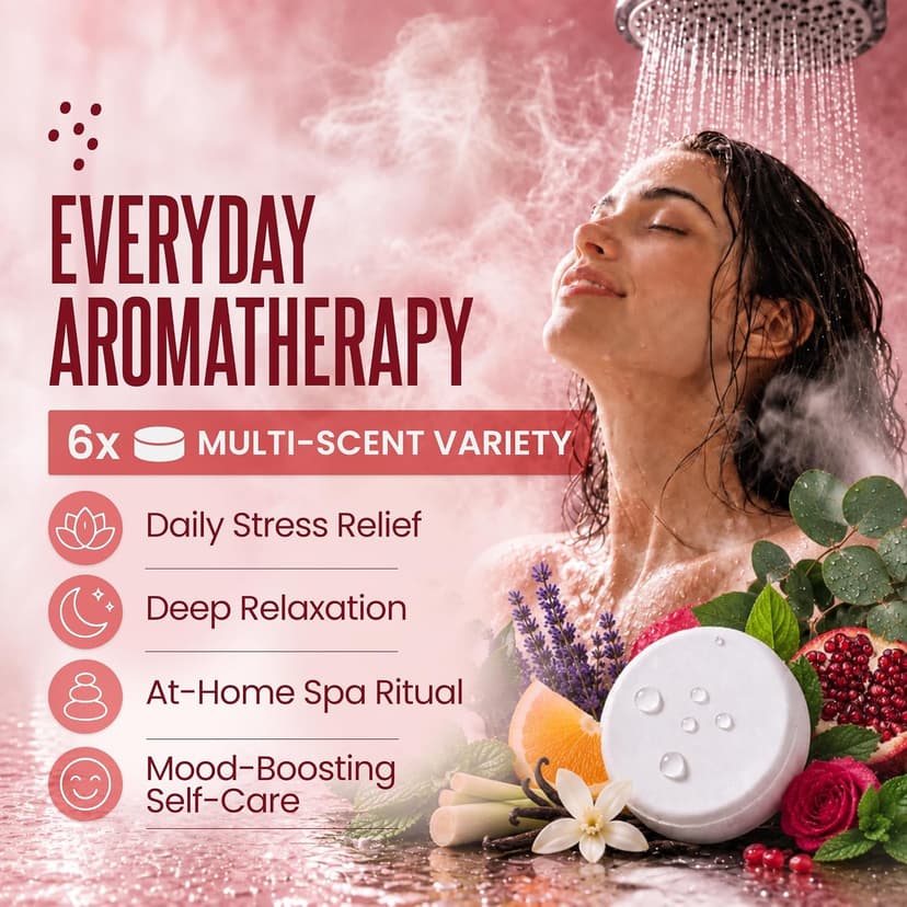 Cleverfy Shower Steamers Aromatherapy for Women and Men – Self-Care Shower Bombs for Stress Relief and Relaxation – 6 Tablets