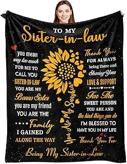 Sister in Law Christmas Birthday Gifts, Xmas Best Future Sister in Law Gifts Ideas for Women Present Throw Blanket 50"X 60" for Mothers Day