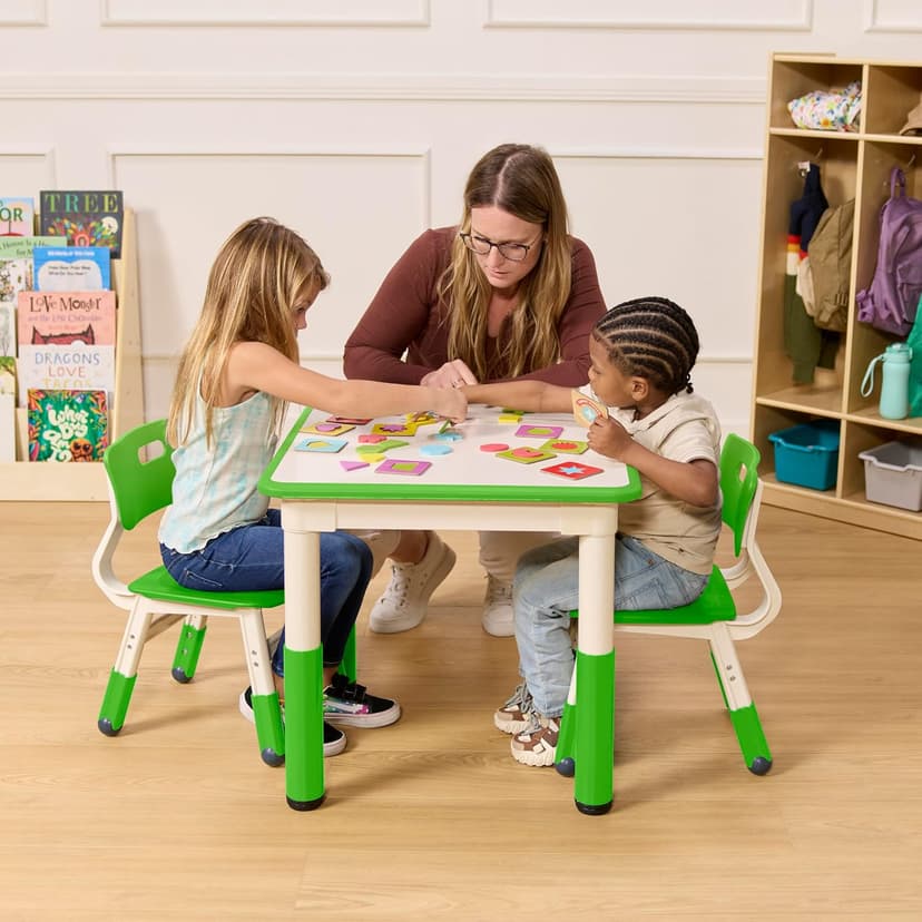 ECR4Kids Classroom Adjustable Chair, Flexible Seating, Grassy Green, 2-Pack