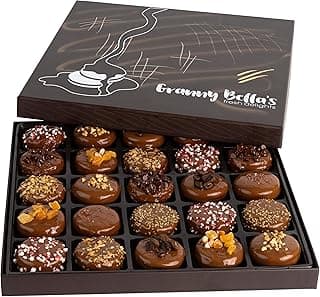 Granny Bellas Christmas Holiday Thanksgiving Gift Basket, 25 Chocolate Covered Cookies, Mothers Day Gourmet Candy Baskets for Food Delivery, Cookie Gifts for Mom, Wife, Grandma, Daughter, Men Women Kids and Friends, Husband, Grandmother, Mother