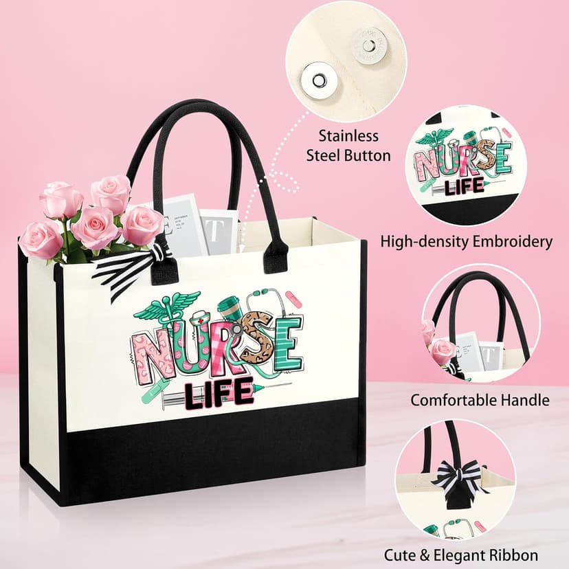 Nurses Week Gifts Birthday Gift for Nurses Gifts, Nursing Student with Canvas Bag Socks Affirmations Cards 16 Oz Can Glass DOGMEM Nurse Gifts Nurse Appreciation Gift Set for Women B0CY2C791K