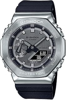 G-Shock Casio Metal Covered Octagonal Black Resin Band Watch GM2100-1A