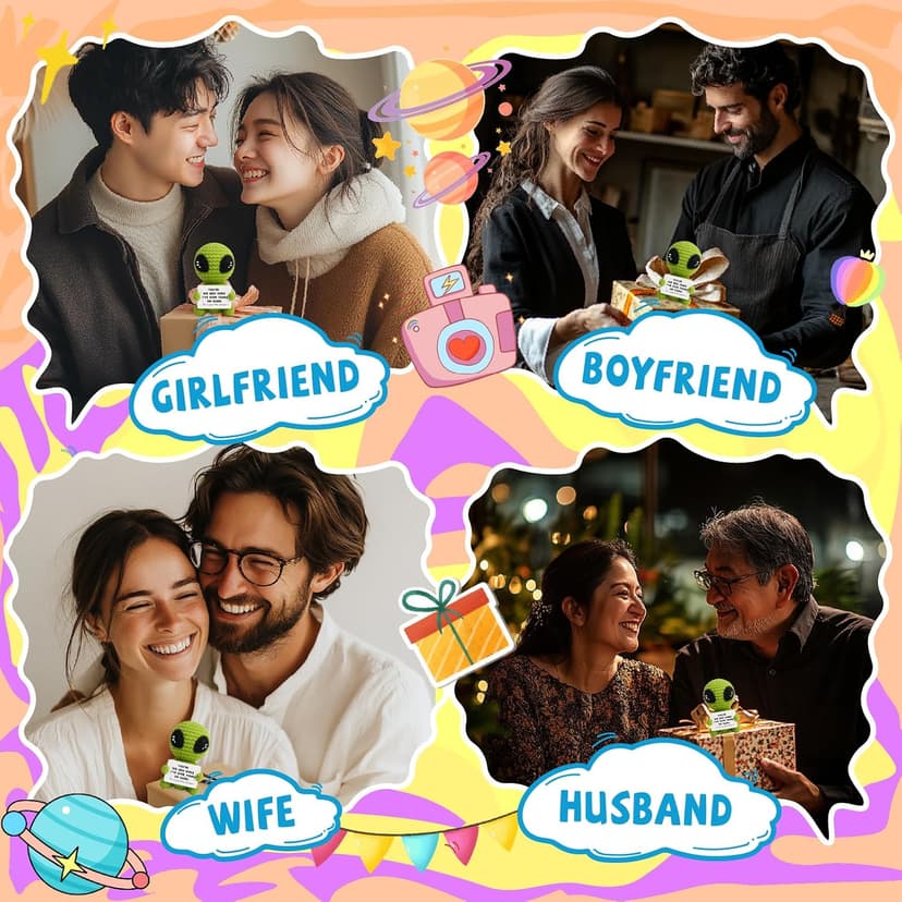 Gifts for Him Her Boyfriend Girlfriend Men Women Crochet Alien for My Love