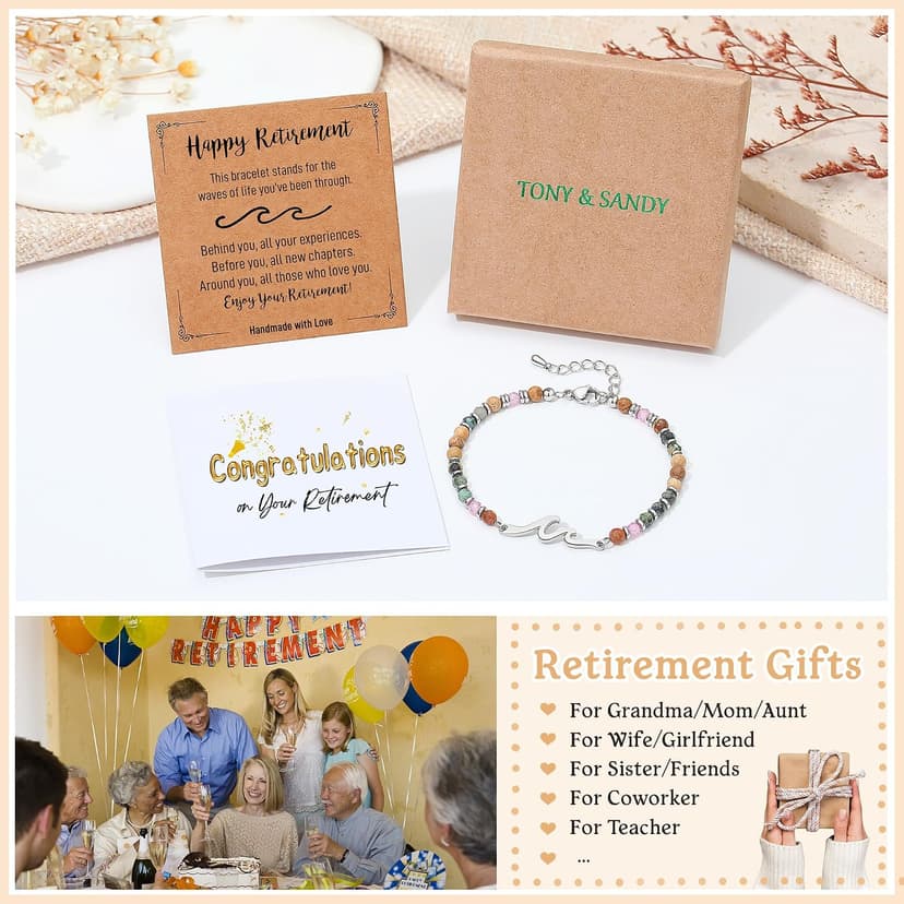 TONY & SANDY Friend Gifts for Women, Unique Birthday Gifts for Women, Sister Gift from Sister, Wave Bracelet, Christmas Stocking Stuffers for Woman Female, Bestie Friendship Bracelets B0FMNH4N6P